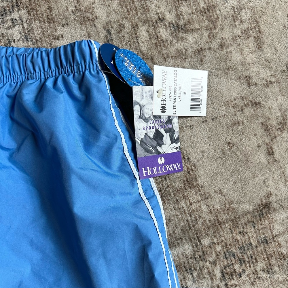 Holloway Athletic Track Pant Size Medium Light Blue White Stripe Y2K Windbreaker - Picture 3 of 7